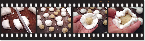 étape de préparation boules de coco chinoises