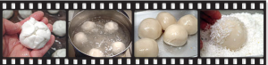 étape de préparation des boules de coco