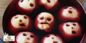 têtes de pommes pour Halloween
